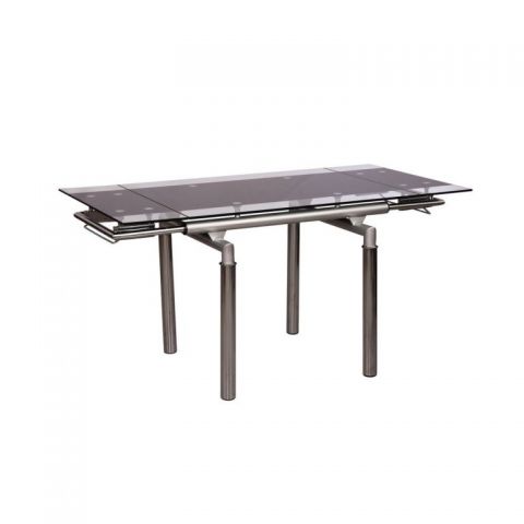 Стол B 179-4 130(180)*85*75 хром/черный