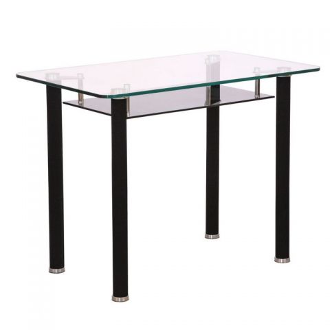 Стол B 224 стекло прозрачное/черный