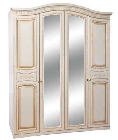 Шкаф 4Д «Николь» белое дерево патина