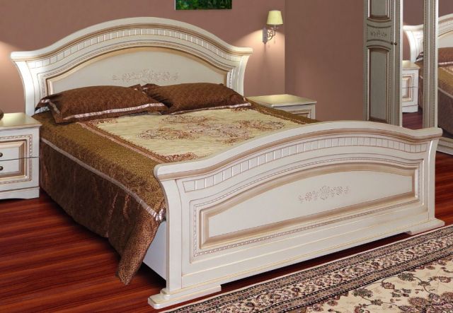 Кровать двуспальная Николь(патина) 1,6 м