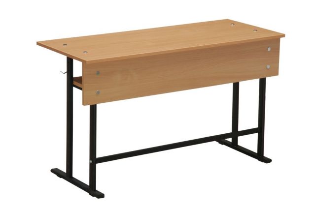 Парта Ученическая 2-х местная черный с полкой 6 кат