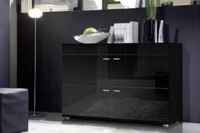 Комод LOGO II черный/черный глянец