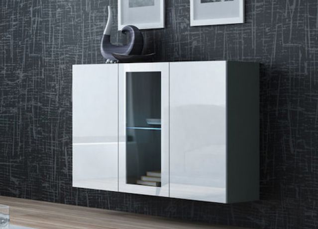 Комод VIGO серый/белый глянец