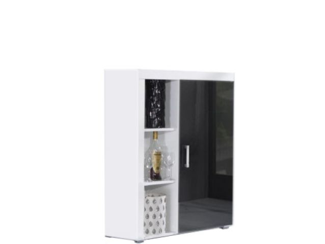 Тумба SAMBA белый/черный глянец