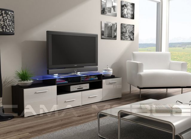 Тумба ТВ EVORA венге/белый глянец