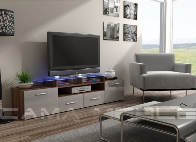 Тумба ТВ EVORA слива/серый глянец