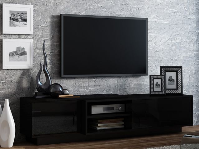 Тумба ТВ SIGMA 1E черный/черный глянец