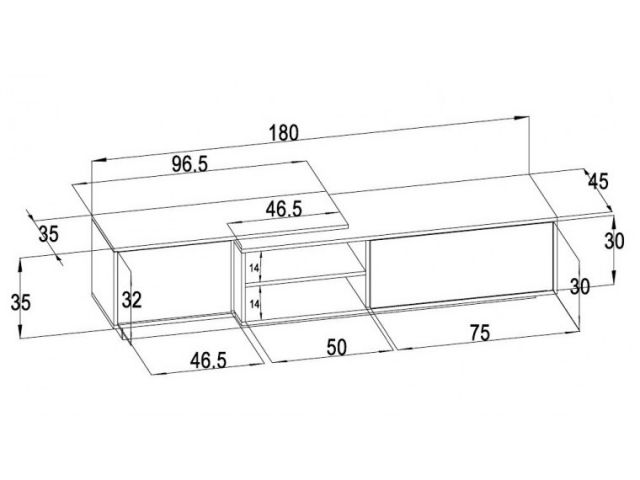 Тумба ТВ SIGMA 1E черный/черный глянец