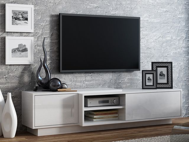 Тумба ТВ SIGMA 1F белый/белый глянец