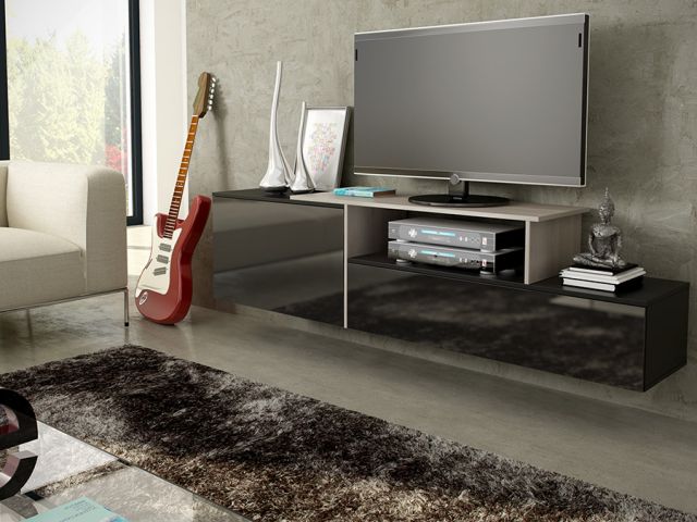 Тумба ТВ SIGMA 3 черный/сонома