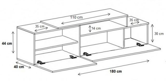 Тумба ТВ SIGMA 3 черный/сонома