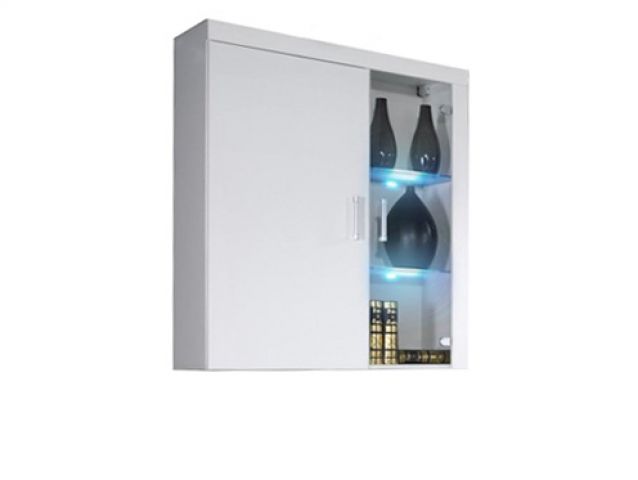 Витрина навесная SAMBA белый/белый глянец