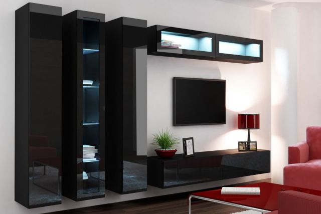 Витрина навесная VIGO черный/черный глянец