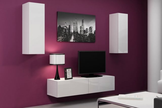 Пенал навесной маленький VIGO белый/белый глянец