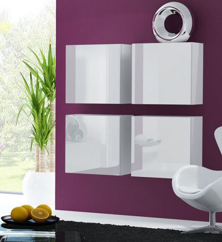 Пенал навесной квадратный VIGO белый/белый глянец