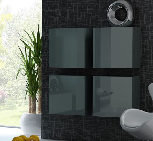 Пенал навесной квадратный VIGO серый/серый глянец