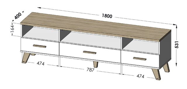 Тумба ТВ LOTTA 180 3S3K
