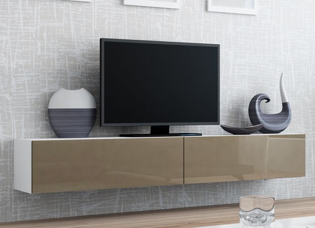 Тумба ТВ VIGO 180 белый/латте глянец