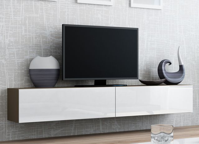 Тумба ТВ VIGO латте/белый глянец