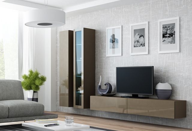 Тумба ТВ VIGO латте/латте глянец