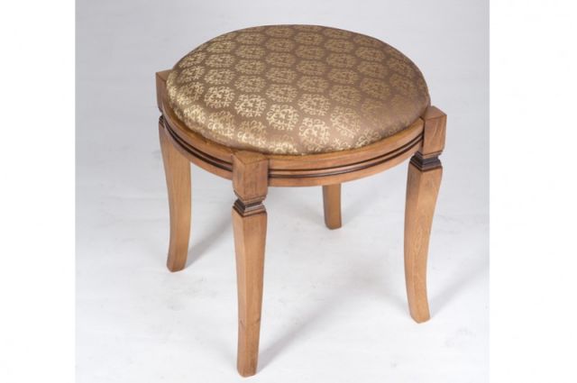 БАНКЕТКА КРУГЛАЯ (СВЕТЛЫЙ ОРЕХ/ПАТИНА)