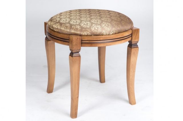 БАНКЕТКА КРУГЛАЯ (СВЕТЛЫЙ ОРЕХ/ПАТИНА)