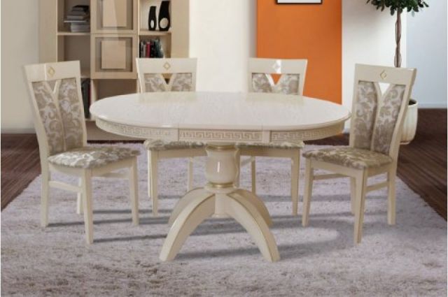 СТОЛ ОБЕДЕННЫЙ ПРЕСТИЖ (СЛОН.КОСТЬ/ПАТИНА)