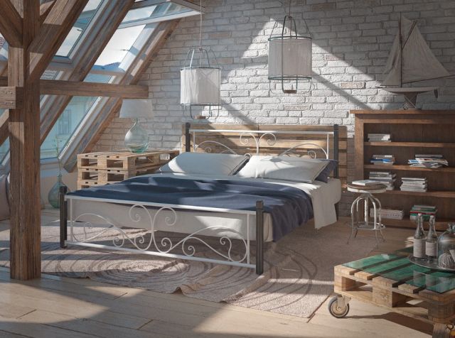 Кровать Нарцис на деревянных ногах односпальная