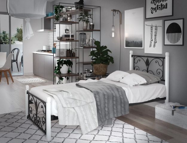 Кровать Крокус Мини на деревянных ногах