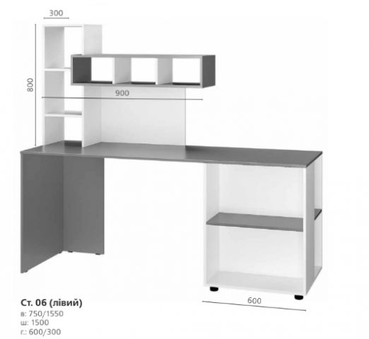 Компьютерный стол СТ-06 левый