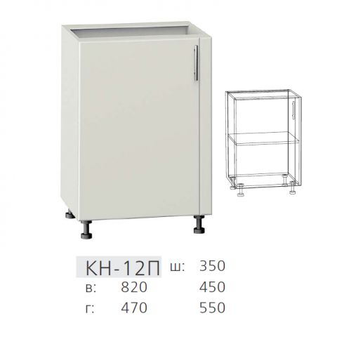 Нижняя секция Тумба 1-дверная с пилястрой КН-12П