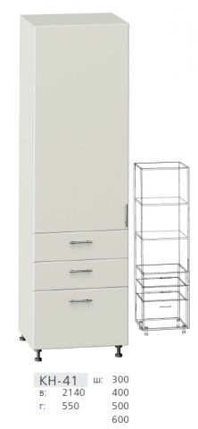 Шкаф 1-но дверный с 3 ящиками КН-41