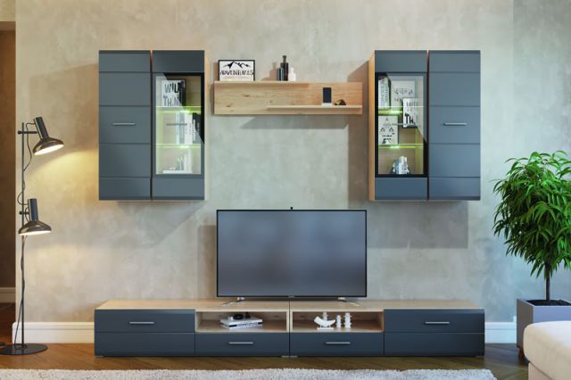 Стенка Росси 3 дуб артезиан, графит