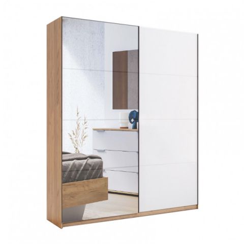 Шкаф-купе МироМарк Асти 2.0 с зеркалом белый глянец