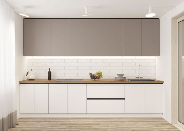 Кухня Софи 3.0 глянец серый и белый