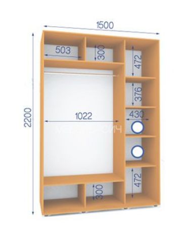 Шкаф-купе СИЧ (2200-450-1500)