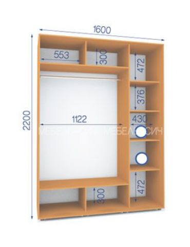 Шкаф-купе Сич (2200-450-1600)