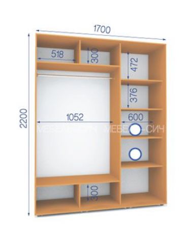 Шкаф-купе Сич (2200-450-1700)