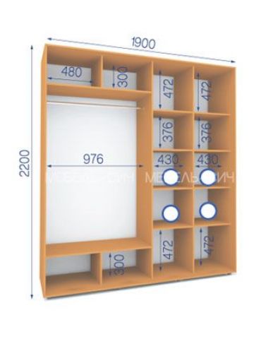 Шкаф-купе Сич (2200-600-2000)