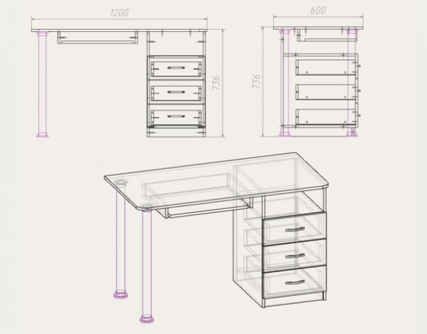 Компьютерный стол СКМ-9