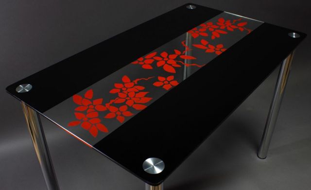 Цветы рая черно/ красный