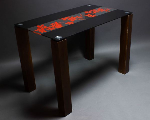 Цветы рая черно/ красный