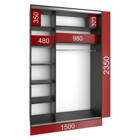 Шкаф купе (1500-450-2400)