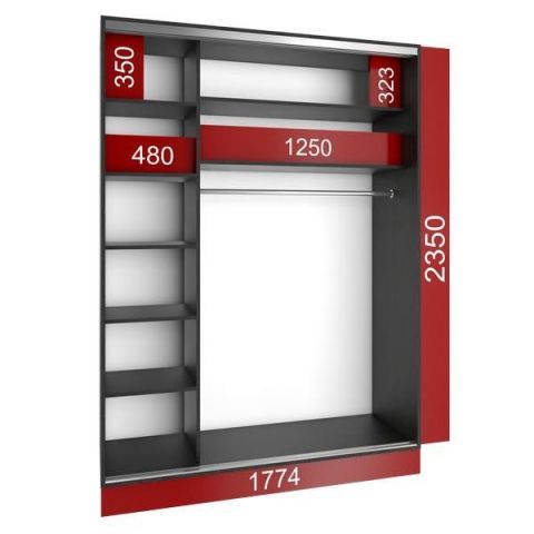 Шкаф купе (1800-450-2400) Уни