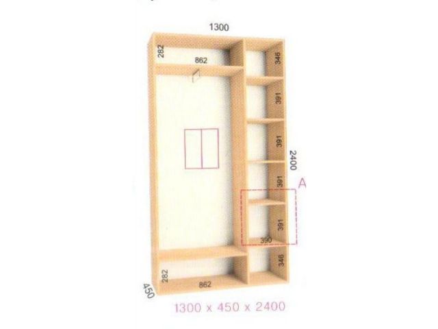 Шкаф купе Стандарт (1300-450-2400)