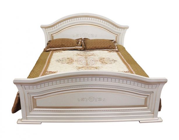 Кровать двуспальная с мягким быльцем Николь(патина) 1,6 м