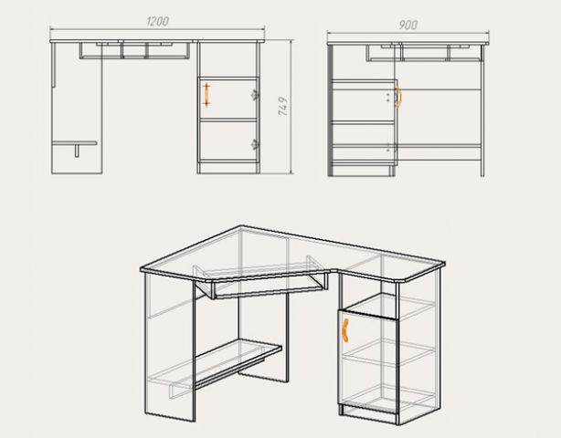 Компьютерный стол СУ-13
