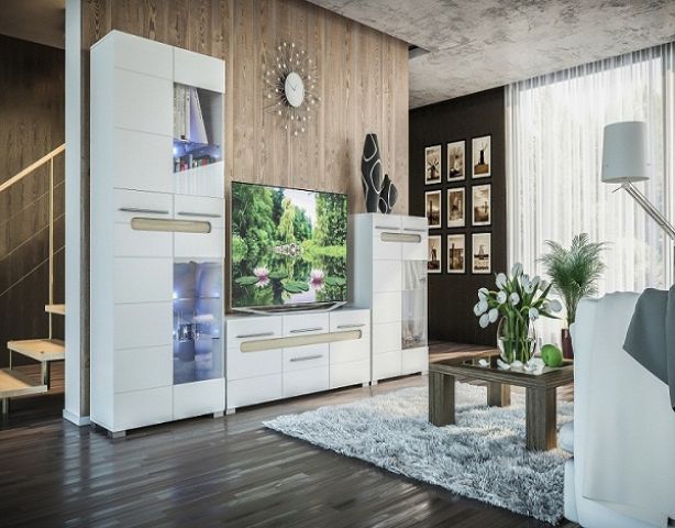 Гостиная (стенка) Бианко 1