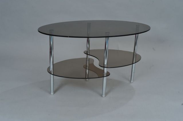 Журнальный стеклянный  стол СТ-15: высота 560мм, глубина 500мм, ширина 850мм