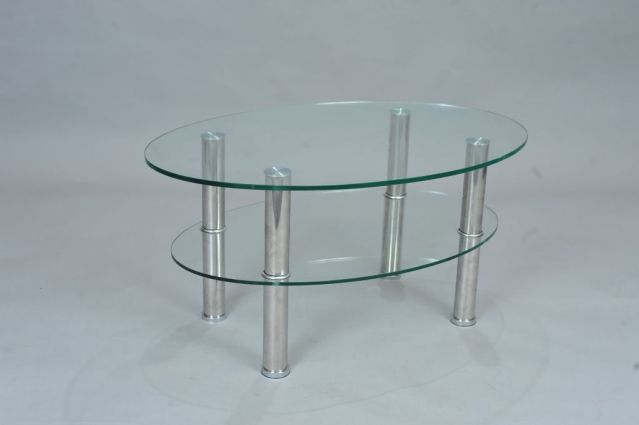 Журнальный стеклянный  стол СТ-17: высота 450мм, глубина 600мм, ширина 900мм